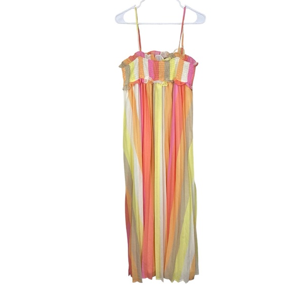 Vici Dresses & Skirts - VICI MULTICOLOR STRIPED CUT OUT BACK FLOWY MAXI DRESS,  LARGE